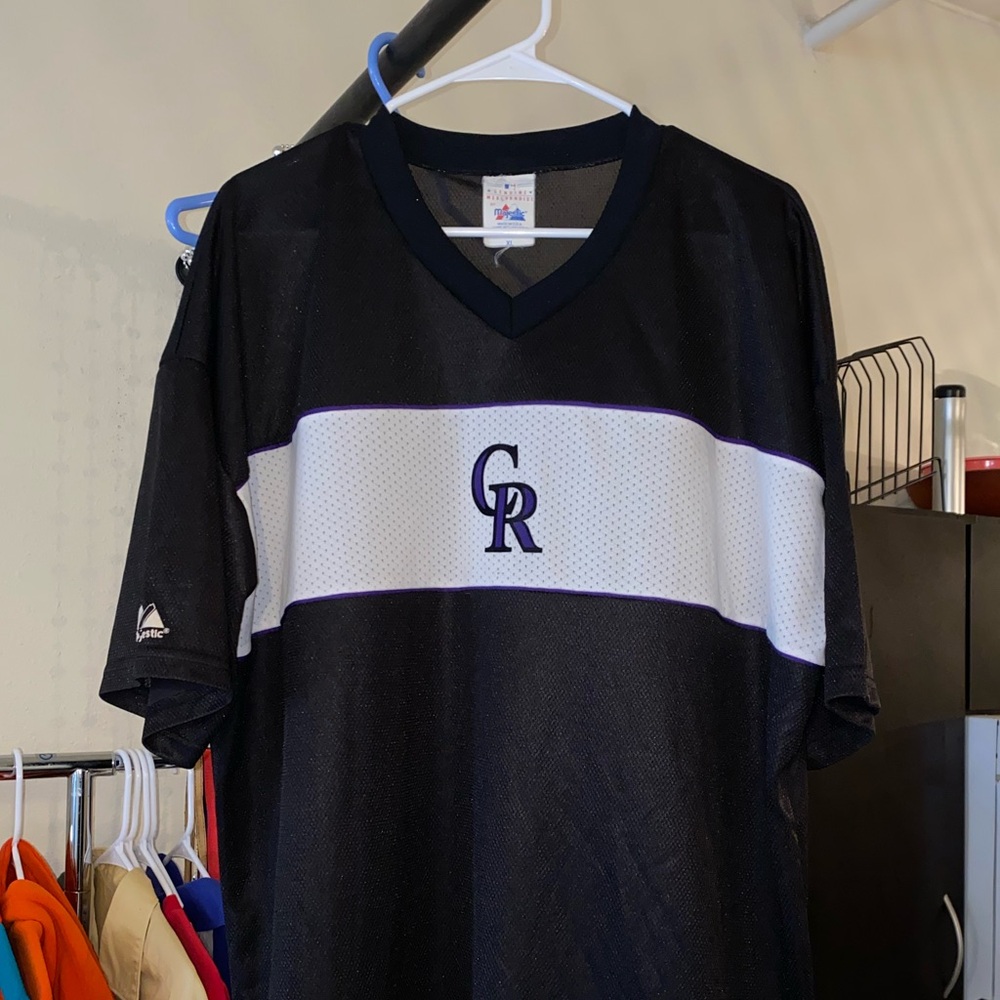 Majestic MLB Colorado Rockies Baseball Athletic Training Shirt | Size XL - Picture 2 of 8